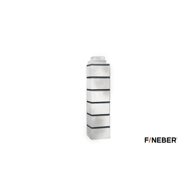 Наружный угол Fineber Кирпич клинкерный 3D Бело-коричневый