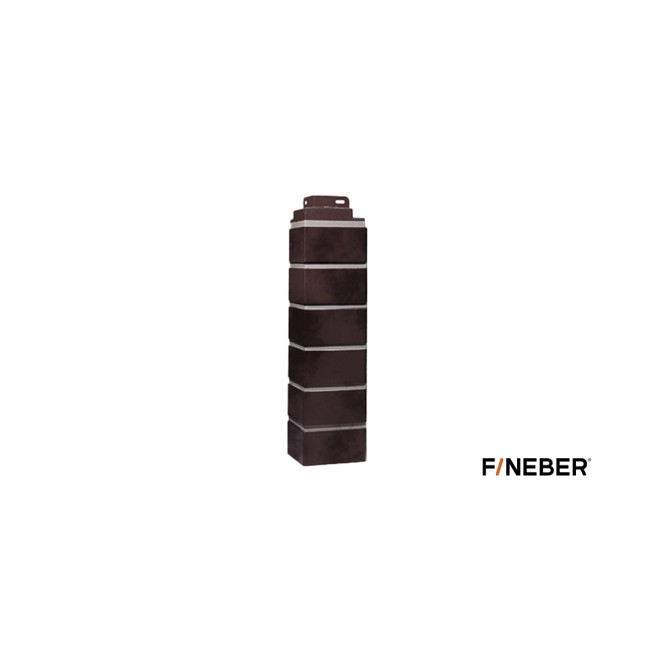 Наружный угол Fineber Кирпич клинкерный 3D Коричнево-черный