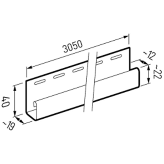 SV-15 J-trim планка (J-профиль) фуга темная 3,05м