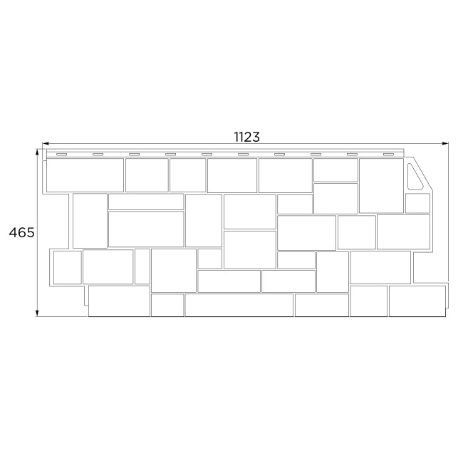 Фасадная панель FineBer Камень Дикий Асфальт 1117x463