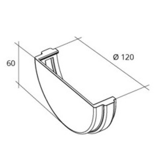 Заглушка желоба универсал. ПВХ Grand Line Стандарт Белый