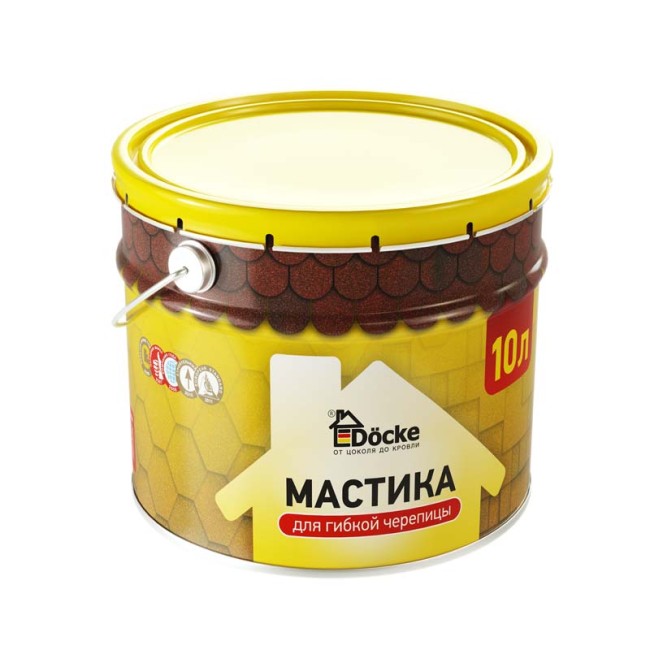 Мастика Docke для гибкой черепицы 10л. (9кг)